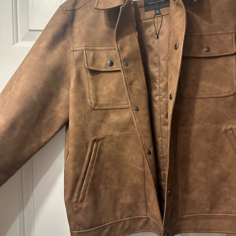 Banana Republic Tan Faux Leather Jacket